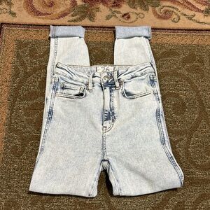 Free People We The Free high rise light Wash retro wash skinny jeans 26